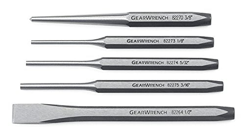 GEARWRENCH 5 Pc. Punch and Chisel Set - 82304,Chrome