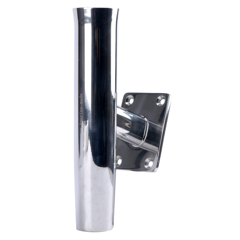 Amarine Made Stainless Steel Rod Holder, Tournament Style Single Rod Holder, Transom Mounted , Wall Mounted - 20 Degree