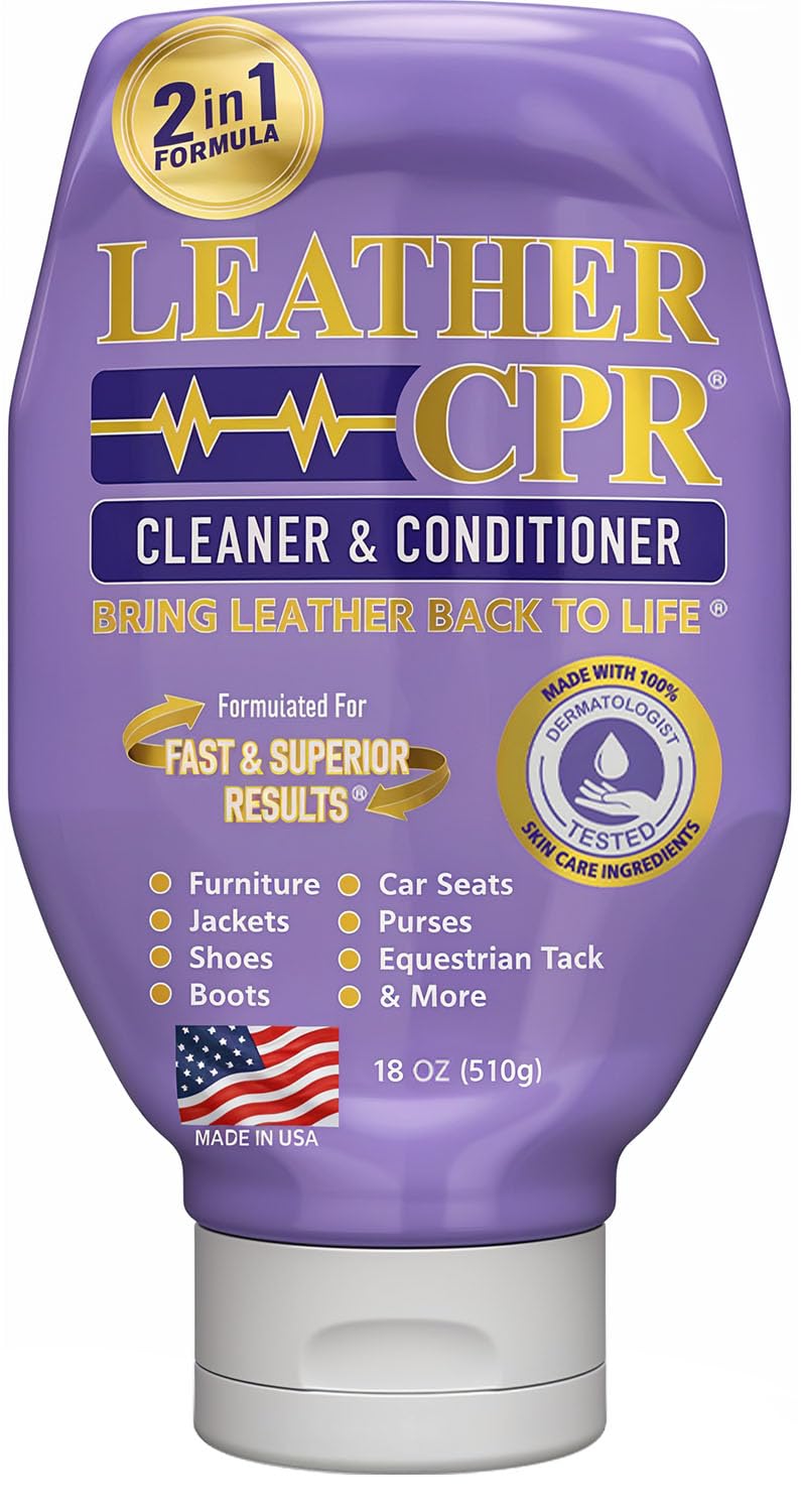 Leather CPR Cleaner & Conditioner 18oz - Cleans, Conditions, Restores & Protects Leather Furniture, Handbags, Car Seats, Interior, Jackets, Boots, Purses, Shoes, Couch, Saddles, Tack & More 18 Ounce (Pack of 1)