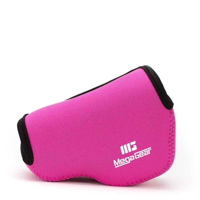 MegaGear MG073 Ultra Light Neoprene Camera Case compatible with Sony Alpha A5100, A5000 with 16-50mm Lens, NEX-5T, NEX-3N, NEX-5R - Hot Pink