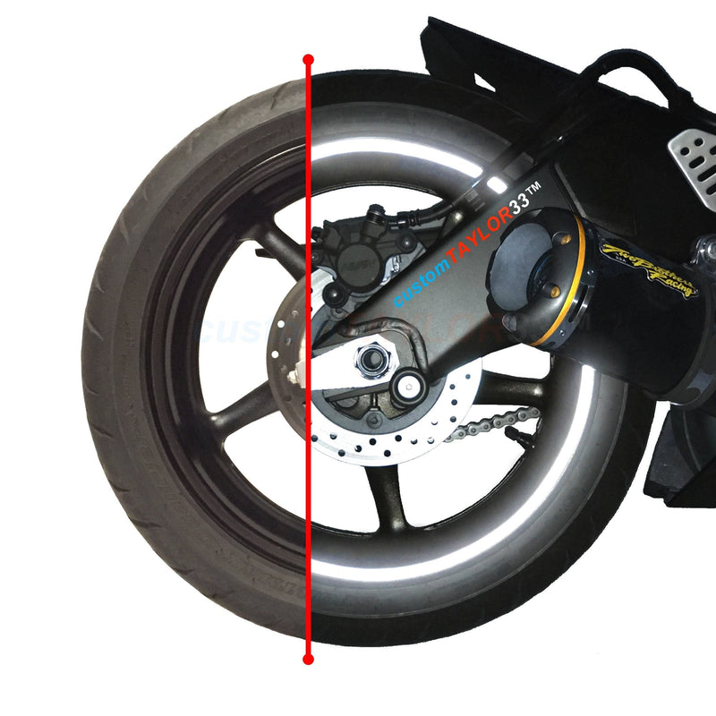 customTAYLOR33 Black Engineering Grade Reflective Copyrighted Rim Tapes - (Must Select Your Rim Size) 17" (Rim Size for Most SportsBikes)