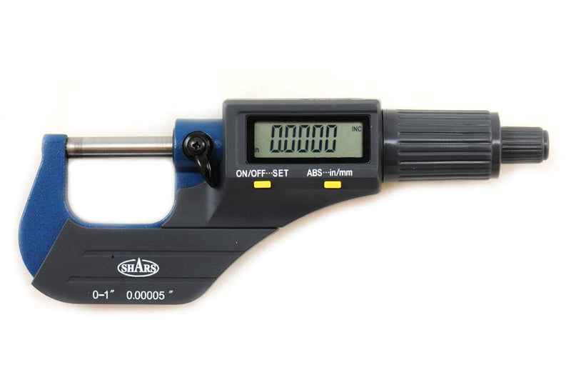 Shars 0-1"/0-25mm Solid Metal Frame Electronic Outside Micrometer 303-2463 P] 0-1"/0-25mm 303-2463