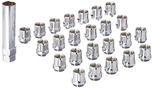 1/2" Open Bulge Acorn Spline Lug Nuts 0.85" 6 Lug Install Kit Chrome