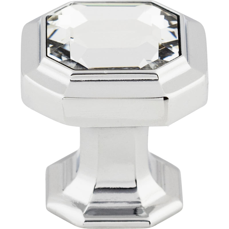 Top Knobs Crystal Emerald 1 1/8" Length Square Knob Polished Chrome Silver