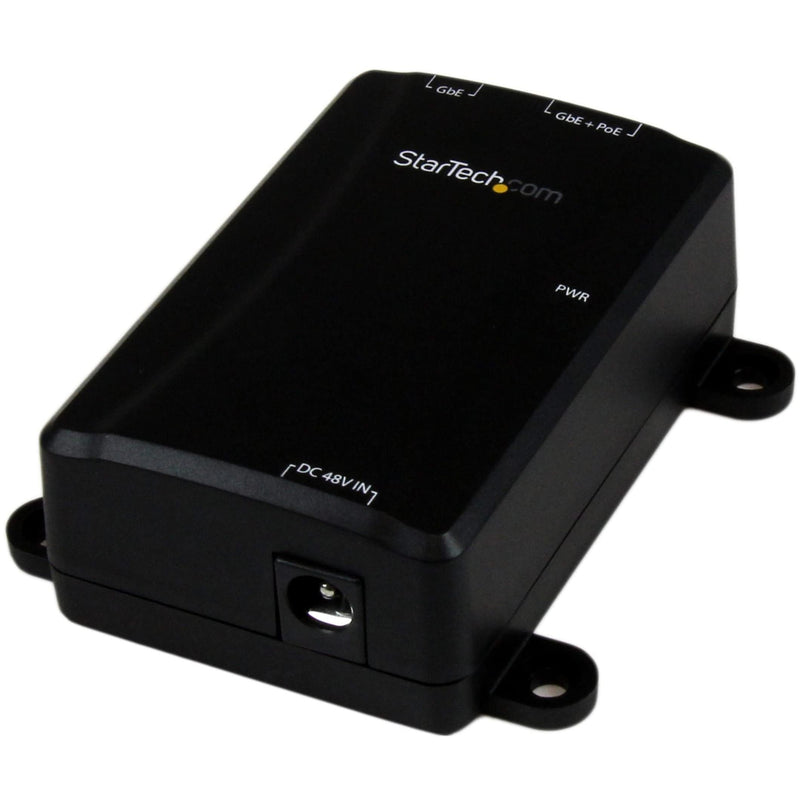 StarTech.com 1 Port Gigabit Midspan - PoE+ Injector - 802.3at and 802.3af - Wall-Mountable Power over Ethernet Injector Adapter , TAA (POEINJ1G) Standard