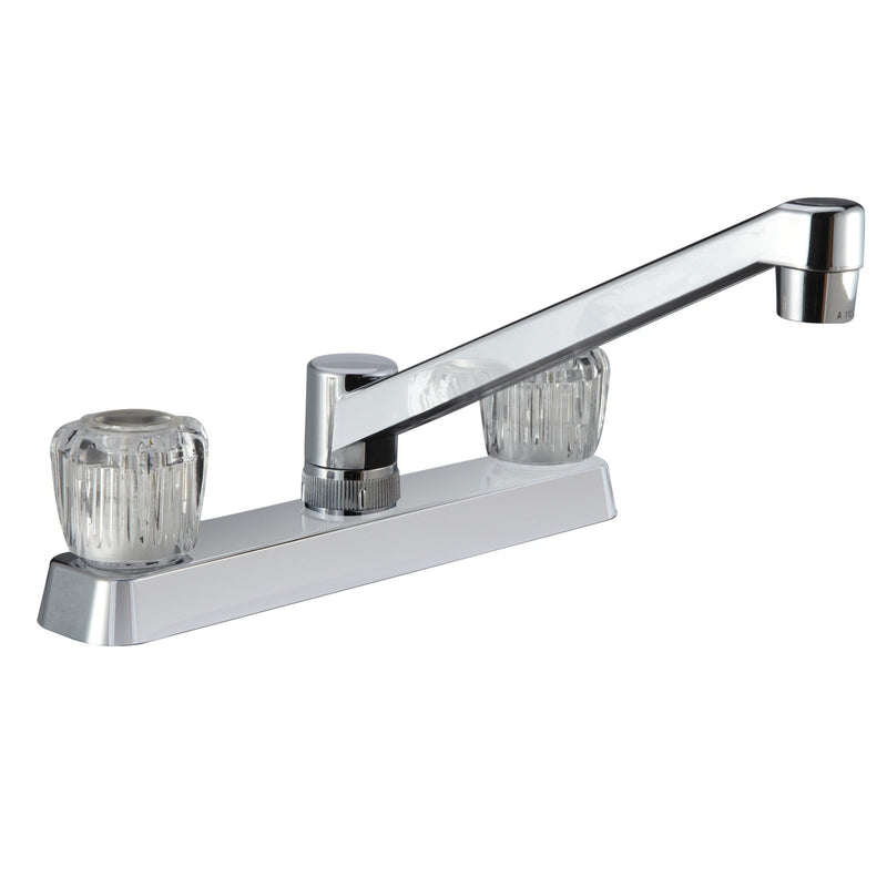 Dura Faucet DF-PK600A-CP RV Kitchen Sink Faucet with Crystal Acrylic Knobs (Chrome) Chrome Polished
