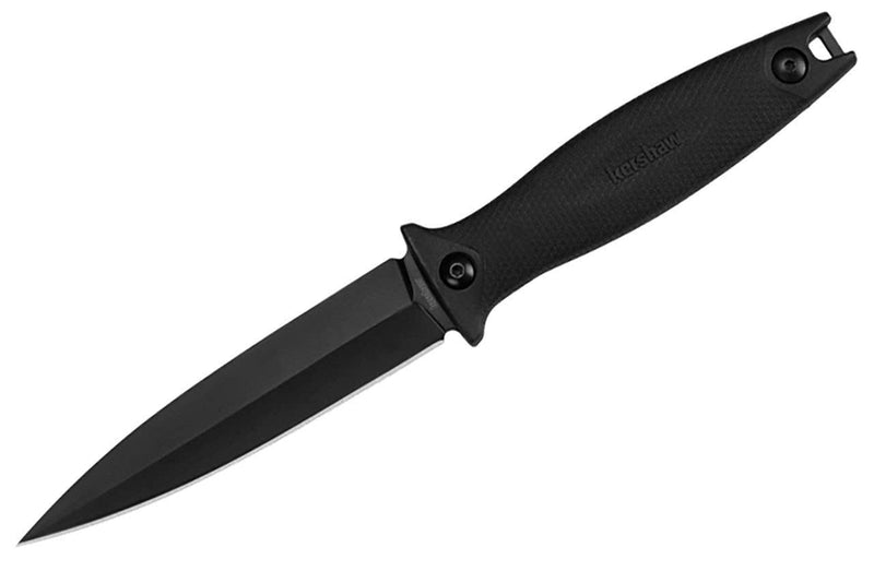 Kershaw Secret Agent (4007); Concealable Boot Knife with Strong Single Edge 8Cr13MoV Steel Blade; Arrives with Dual Carry Molded Sheath and Stealthy Non-Reflective Oxide Finish, 3 OZ