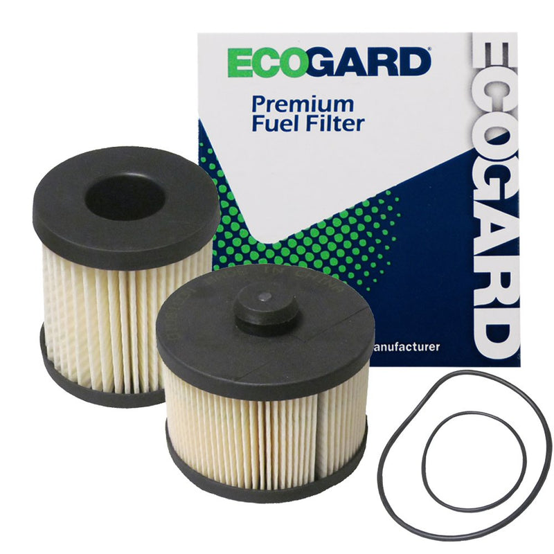 ECOGARD XF66300 Premium Diesel Fuel Filter (Set of 2) Fits Ford E-350 Super Duty 6.0L DIESEL 2004-2010, E-450 Super Duty 6.0L DIESEL 2004-2010