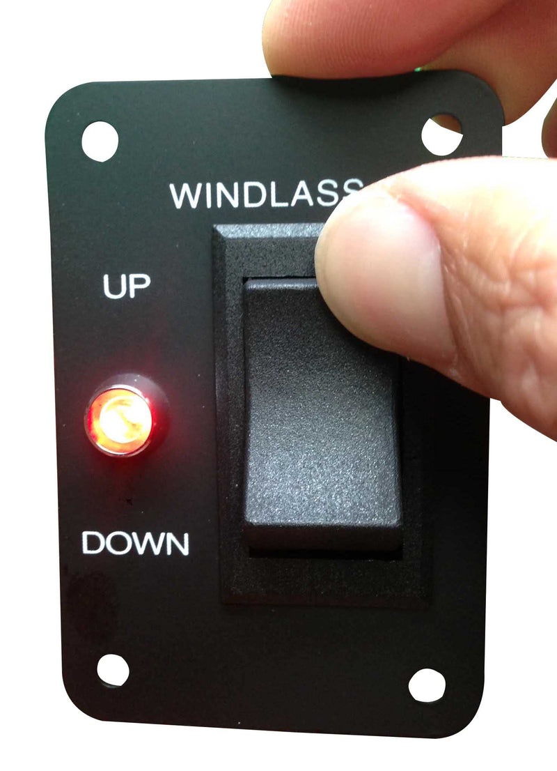 Marine Boat Anchor Windlass Winch Switch Aluminum Plate 2 Way LED Light