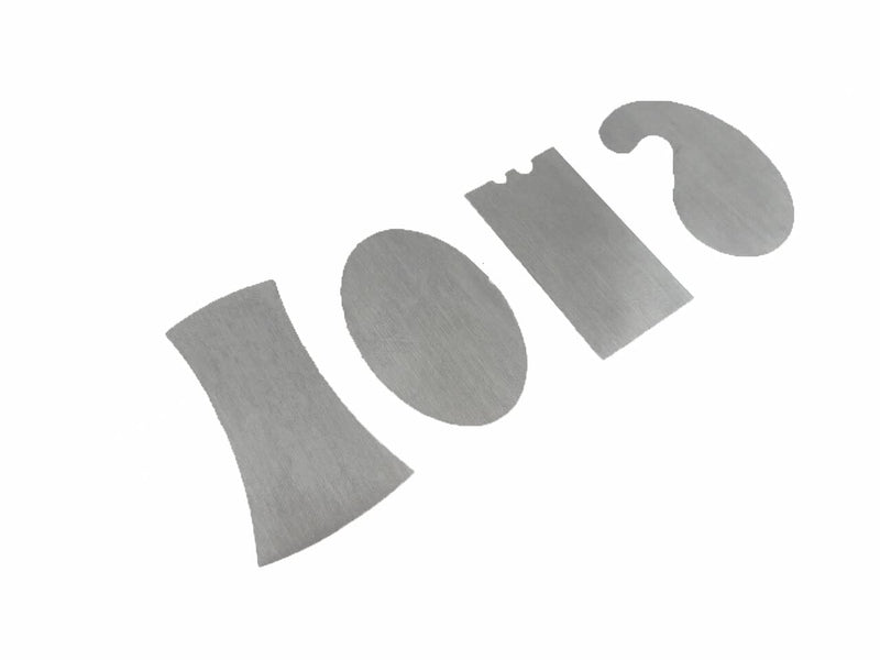 Lynx LMSS 4 Piece Miniature Cabinet Scraper Set with Googeneck, Oval, Convex/Concave and Square, Overall Sizes 2” x 1”, 0.012” Thick