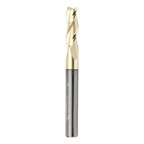 Amana Tool CNC Solid Carbide Up-Spiral Router Bit for Composite, Fiberglass, Phenolic, ZrN Coated, 46094, 1/4 Dia x 3/4 x 1/4 Shank x 2-1/2 Inch Long