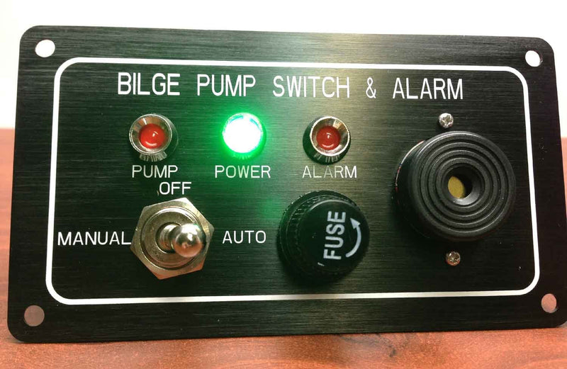 MARINE BOAT BILGE ALARM PUMP SWITCH ALUMINUM PLATE MANUAL AUTOMATIC