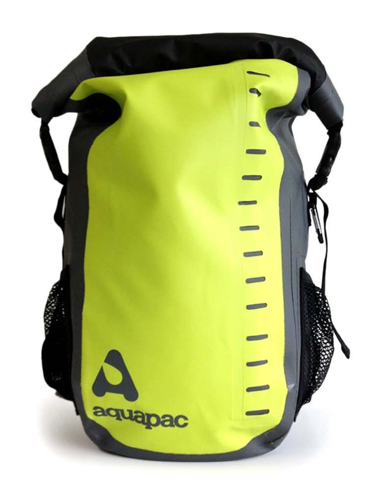 Aquapac Heavyweight 28L Waterproof Toccoa Backpack, UK Made, Travel Essential, 5 Year Warranty, Hiking, Mountain Biking Acid Green