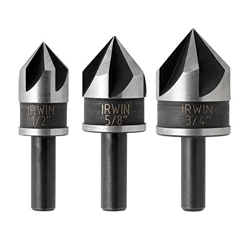 Irwin Tools IRWIN Drill Bit Set, Countersink, Black Oxide, 3-Piece (1877720)