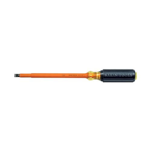 Klein Tools 602-8-INS Insulated Screwdriver, Made in USA, 3/8-Inch Cabinet Tip with 8-Inch Shank