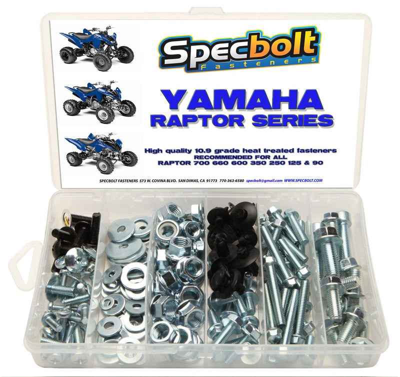 150pc Specbolt Bolt Kit, Fits: Yamaha Raptor 600 660 700 for Maintenance & Some Restoration Projects ATV Quad Also Fits 80 90 125 250 350