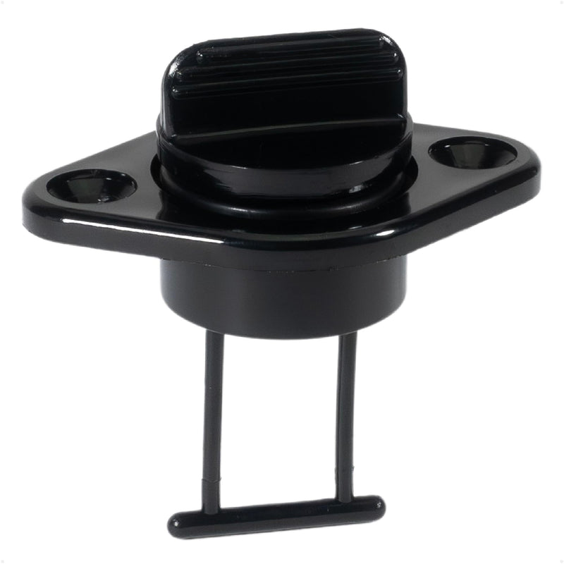 Five Oceans Kayak Drain Plug - Boat Plug - Boat Drain Plug - Captive Garboard Drain Plug, for 1-Inch Transom Hole, Oval Shape, Thread with Rubber Washer Gaskets, Black Nylon - FO1569