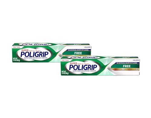 Super Poligrip Denture Adhesive Cream: 2 Packs of 2.4 Oz