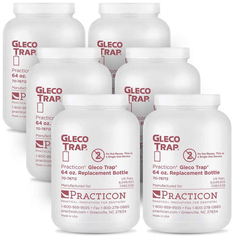 Practicon 7078712 Gleco Trap Replacement Bottle, 64 oz., Pack of 6 Replacement Bottles