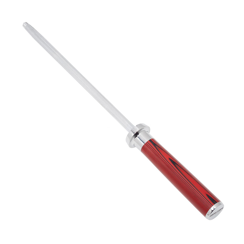 Ergo Chef Crimson Series 8" Honing Steel Magnetized for Safety durable G10 Handle Built For Daily Use, Perfect for Chefs and Home Cooks