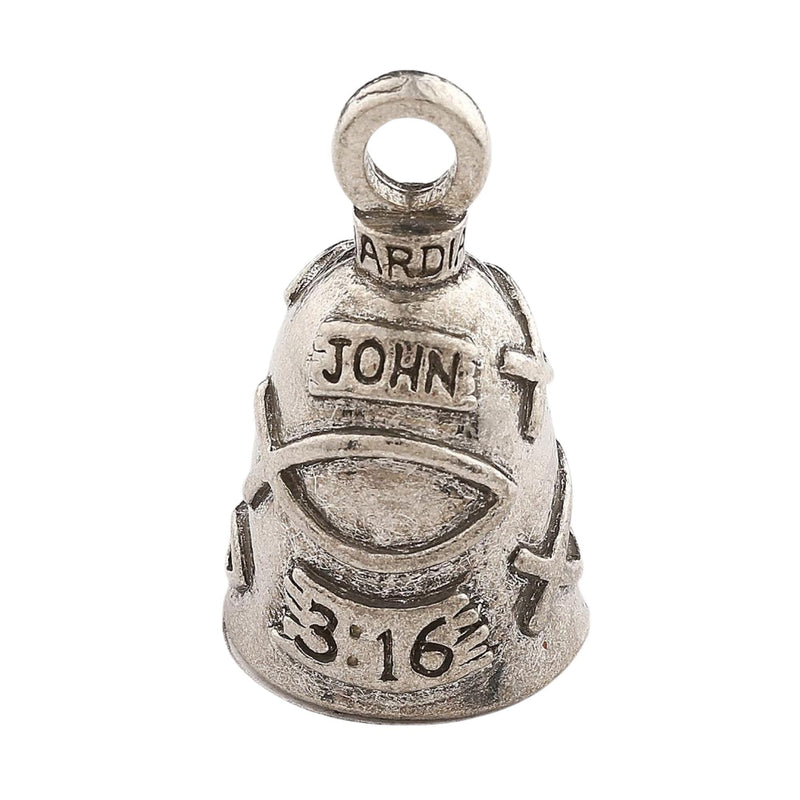 Guardian Bell Religious Good Luck Bell w/Keyring & Black Velvet Gift Bag | Motorcycle Bell | Lead-Free Pewter | Made in USA John 3:16