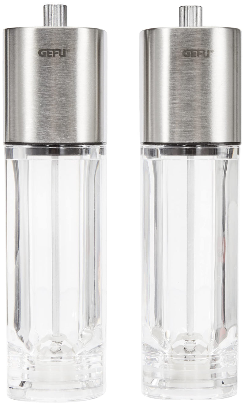 Gefu Pepper and Salt Mill, Accessories for Spices, Ceramic Grinder, 2 Pieces, 34620