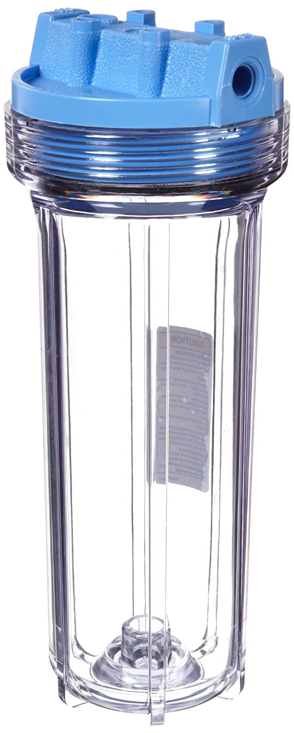Pentair Pentek 158008 Traditional Slim Line Filter Housing, 3/8" NPT #10 Under Sink Clear Water Filter Housing, 10-Inch, Clear Single Unit Standard