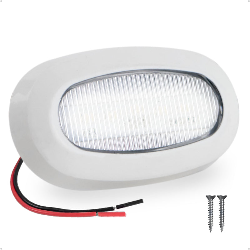 Five Oceans Oblong LED Courtesy Light, Cool White, IP67 Waterproof, 12V, Marine Light for Boat Interior, Deck, Cockpit, Pontoon, Fishing Boat, Yacht, Sailboat, RVs - FO3672 1