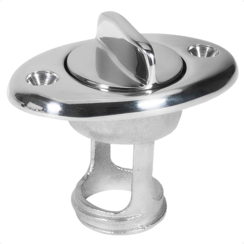 Five Oceans Kayak Drain Plug - Boat Plug, Stainless Steel, Silver, 1-1/4-Inch Transom Hole, Oval Shape, Thread with Rubber Washer Gaskets - FO2063