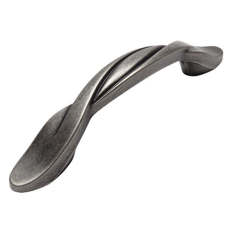 Cosmas 10 Pack 9009WN Weathered Nickel Twist Cabinet Hardware Handle Pull - 3" Inch (76mm) Hole Centers