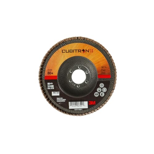 3M Cubitron II Flap Disc, 967A, 60+, T29, 4 in x 5/8 in 4 in Inches 60+ 10 051141556185