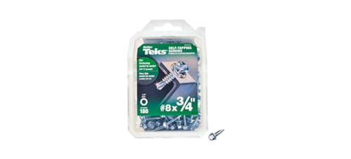 Teks 21312 Screw, 8 Thread, 3/4 in L, Coarse Thread, Hex Drive, Self-Drilling, Self-Tapping Point, Steel, Zinc, 180 PK - pack of 180