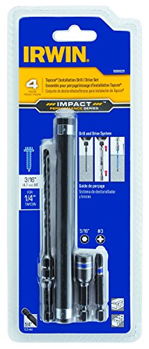 IRWIN Tools 1888628 Impact Performance Series Concrete Screw Drill-Drive Installation Set for 1/4-Inch Screws, 4-Piece