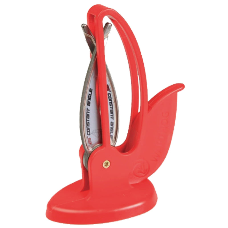 Warthog V-Sharp CURVE Professional Knife Sharpener System, 25 Degree Angle Knife Sharpener, 325 Grit Diamond Hones, Kitchen Tools, Easy to Use, Lightweight, No Adjustments, Ultra Compact, Red