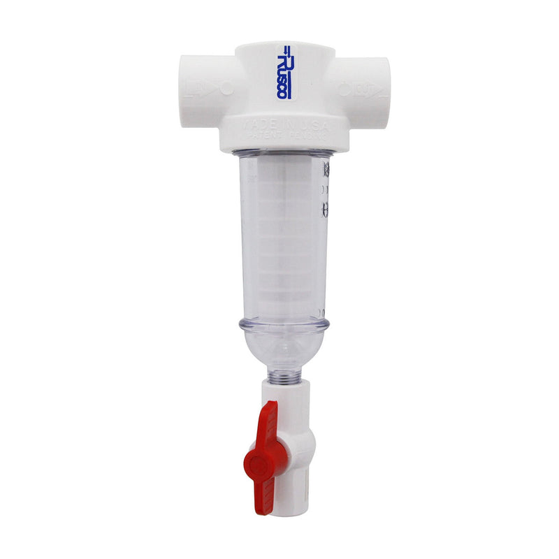 Rusco 1-60-F 1" 60 Mesh Spin Down Sediment Water Filter Threaded PVC Inlet / Outlet