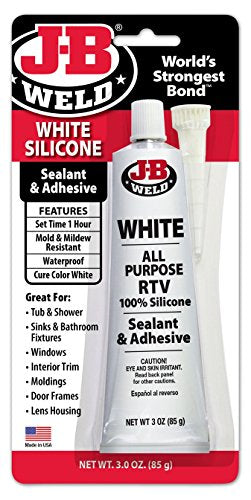 J-B Weld 31312 White All-Purpose RTV Silicone Sealant and Adhesive - 3 oz. 3 Ounce (Pack of 1)