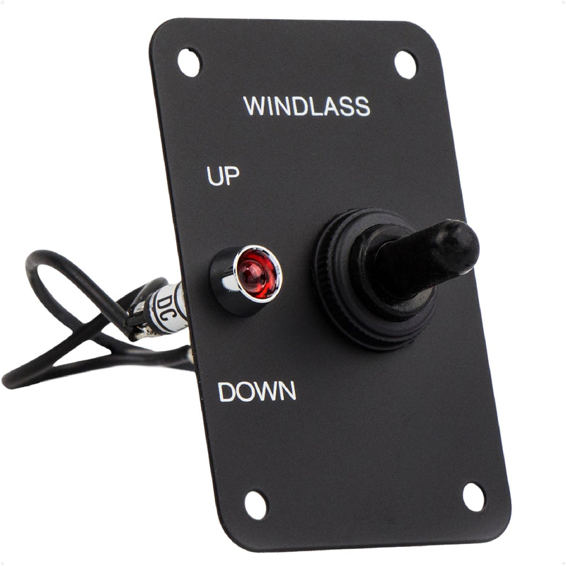 Five Oceans Toggle Boat Anchor Windlass Switch, Controlling Up/Down Function of Boat Anchor Windlasses, Waterproof, 12 Volts, SPDT 3-Terminal Switch, Stainless Steel Plate - FO3740 Toggle Switch - 1 Pack