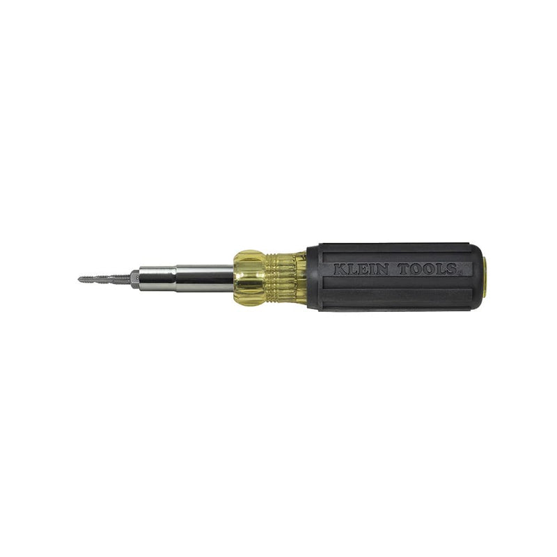 Klein Tools 32517 Multi-Bit Screwdriver / Tap Tool with 6 Common Tap Sizes, 4 Screwdriver Tips, and 3 Nut Driver Sizes