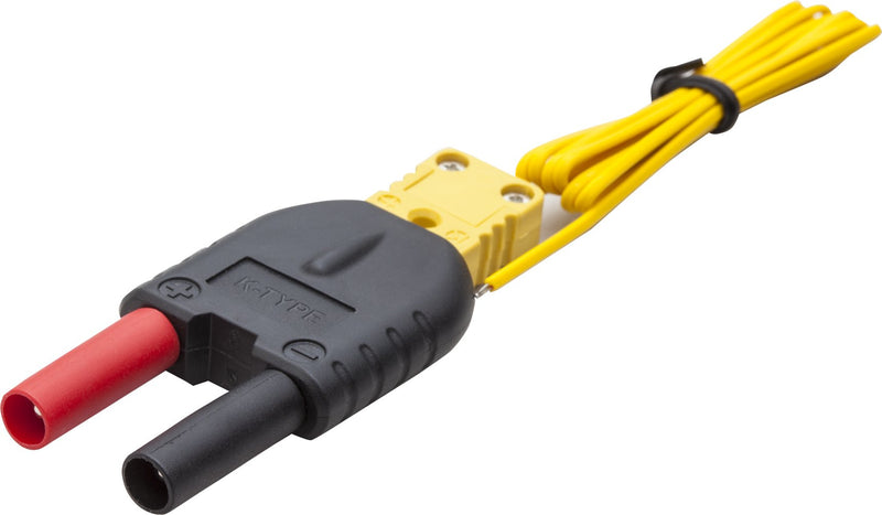 FLIR TA60 Thermocouple Probe with Adapter | 37in flexible wire, mini 2-pin to dual banana adapter, fast bead response, for multimeters and clamp meters