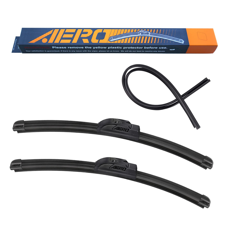 AERO Voyager 22" + 22" Windshield Wipers, Premium All-Season Automotive Replacement Wiper Blades with Extra Rubber Refills + 1-Year Warranty (Pack of 2) 22"+22" (Pair for Front Windshield)
