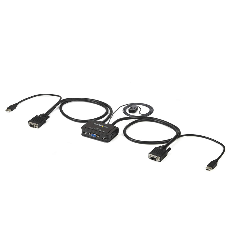 StarTech.com 2 Port USB VGA Cable KVM Switch USB Powered with Remote Switch Dual Port VGA KVM Switch