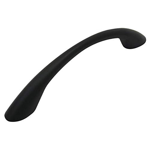 Cosmas 10 Pack 4003FB Flat Black Modern Cabinet Hardware Arch Bow Handle Pull - 3-3/4" Inch (96mm) Hole Centers
