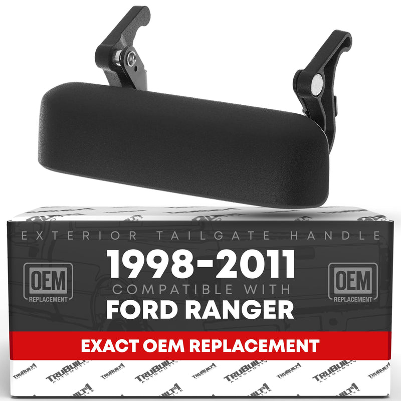 T1A Tailgate Handle - Compatible with 1998-2011 Ford Ranger - Textured Black - OEM 1L5Z9943400AAA, 1L5Z-9943400-AAA, 1L5Z 9943400-AAATEX, 77872, FO1915109 Plastic Tailgate Handle
