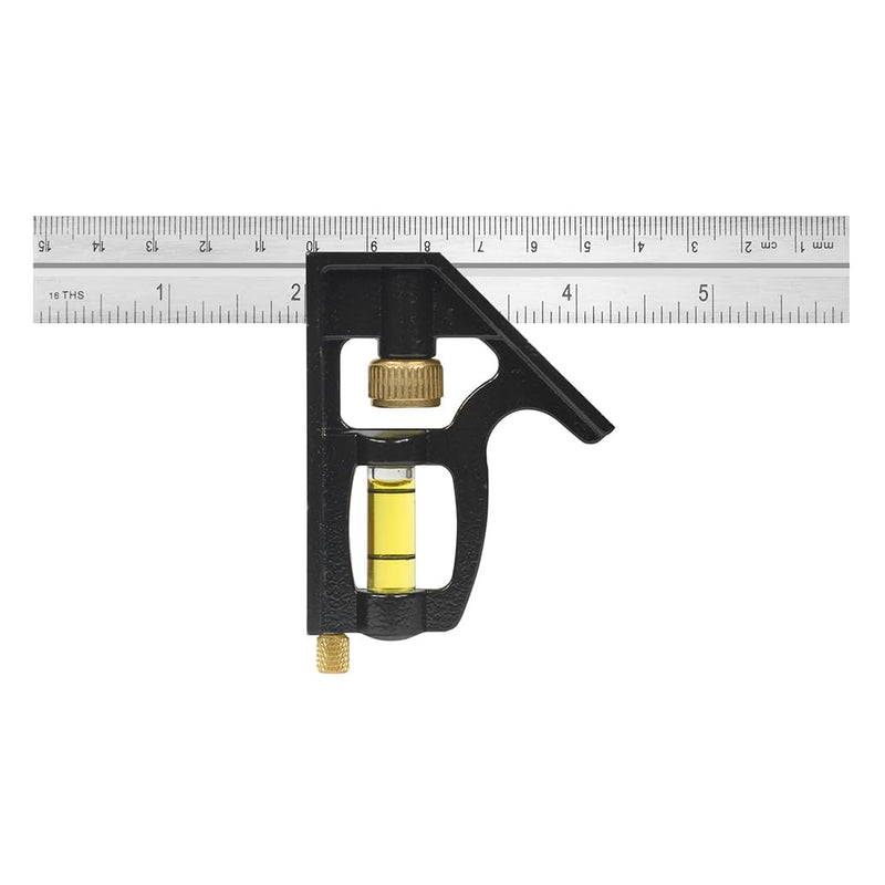 Johnson Level & Tool 406EM-S Heavy Duty Professional Inch/Metric Metal Combination Square, 6", Silver, 1 Square 6"