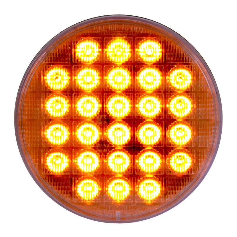 Grand General 74891 Amber 4" Smart Dynamic LED Sealed Light Amber/Clear Sequential