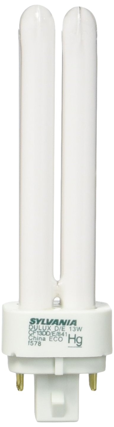 (10 Pack) Sylvania 20667 CF13DD/E/841/ECO 13-Watt 4100K 4-Pin Double Tube Compact Fluorescent Lamp