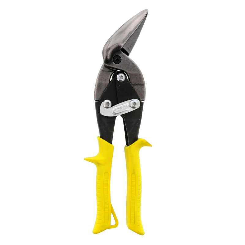 MIDWEST Aviation Snip - Straight Cut Offset Tin Cutting Shears with Forged Blade & KUSH'N-POWER Comfort Grips - MWT-6510S