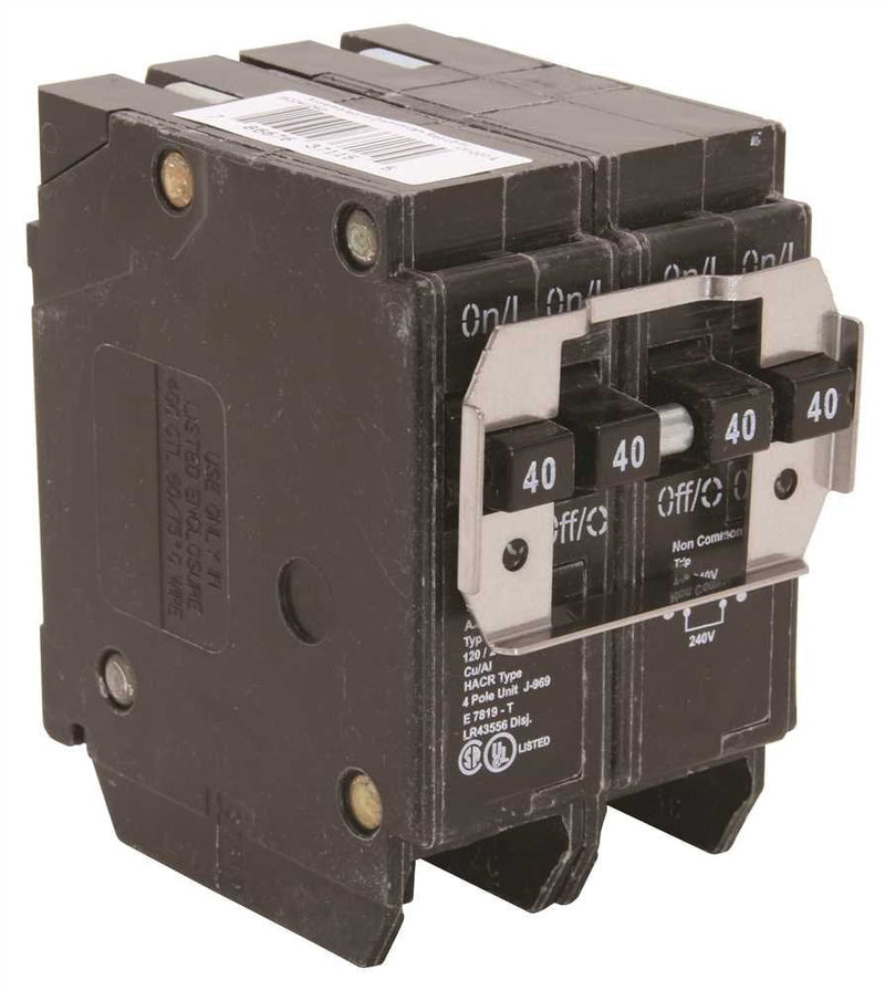 Eaton BQ240240 Bq Quad Breaker Two 2 Pole 40A It, 1 " x 1 " x 1"