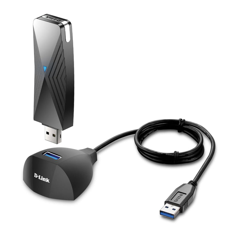 D-Link USB WiFi 6 Adapter AX1800 USB 3.0 Dual Band Long Range MU-MIMO Wireless Internet Network for Desktop PC Laptop Windows (DWA-X1850-B1) Black AX1800 USB Adapter (New)