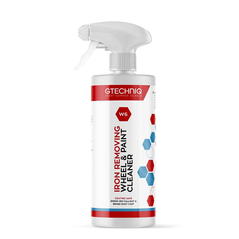 Gtechniq W6 Iron Removing Wheel & Paint Cleaner for Cars, Brake Dust Remover, Degreaser and Alloy Wheel Cleaner for Wheels, Rims and Paintwork, Safe on Coatings - 500ml 17 fl oz (Pack of 1) Single